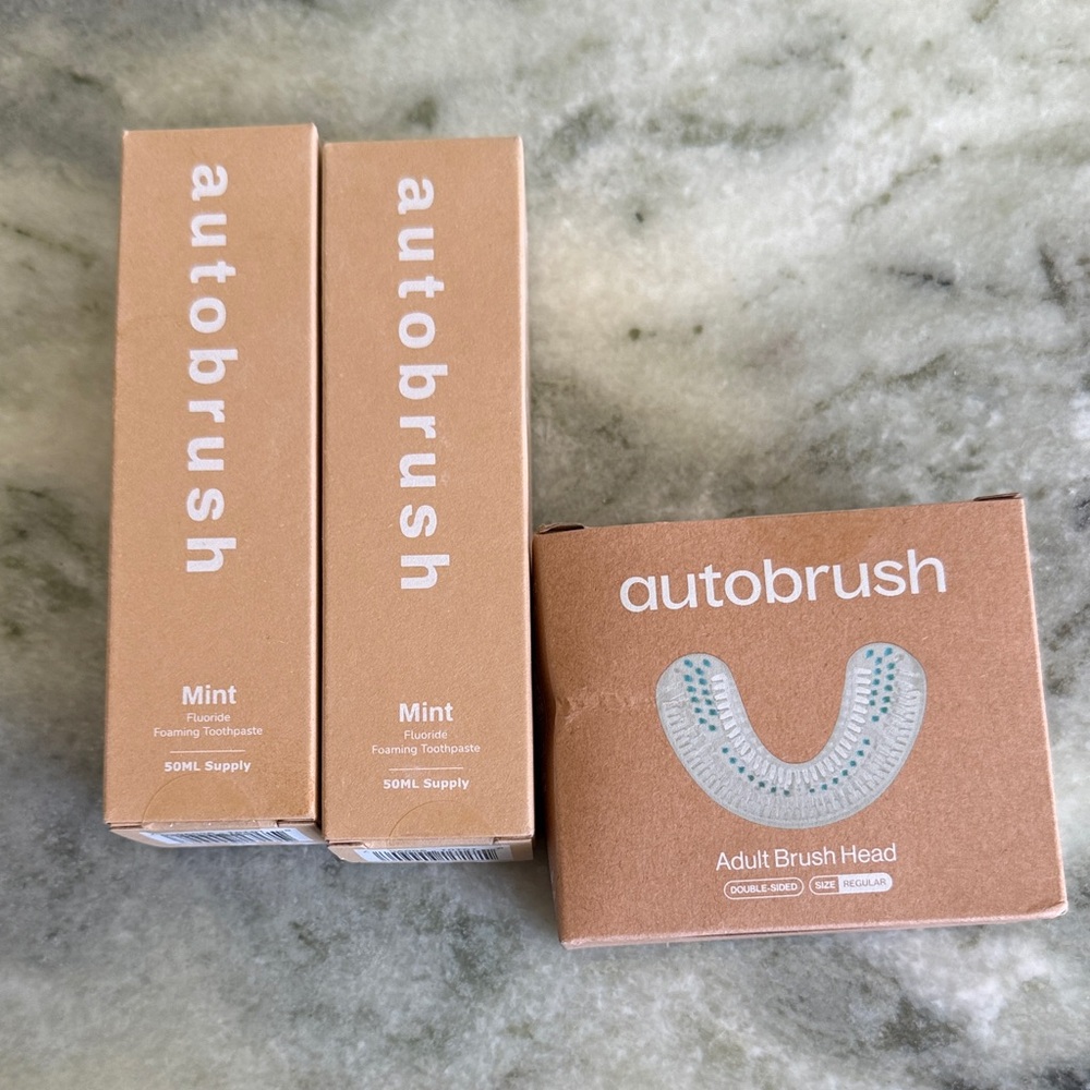 Mint Adult Brush Head & Toothpaste Set - Beige